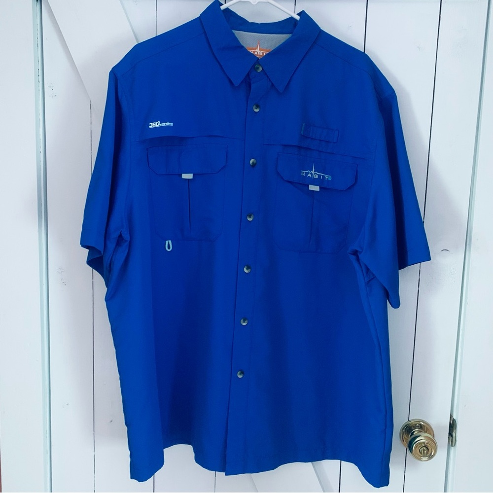 Fishing Shirt Button Down Shirt Short Sleeve Shirt Men's XL Hiking Gorpcore